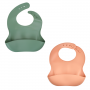 LOT DE 2 BAVOIRS SILICONE 1 VERT CACTUS + 1 PECHE