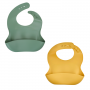 LOT DE 2 BAVOIRS SILICONE 1 VERT CACTUS + 1 JAUNE MIEL